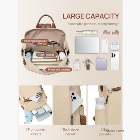 Large PU Leather Anti-Theft Backpack Purse with Multiple Pockets display picture 1